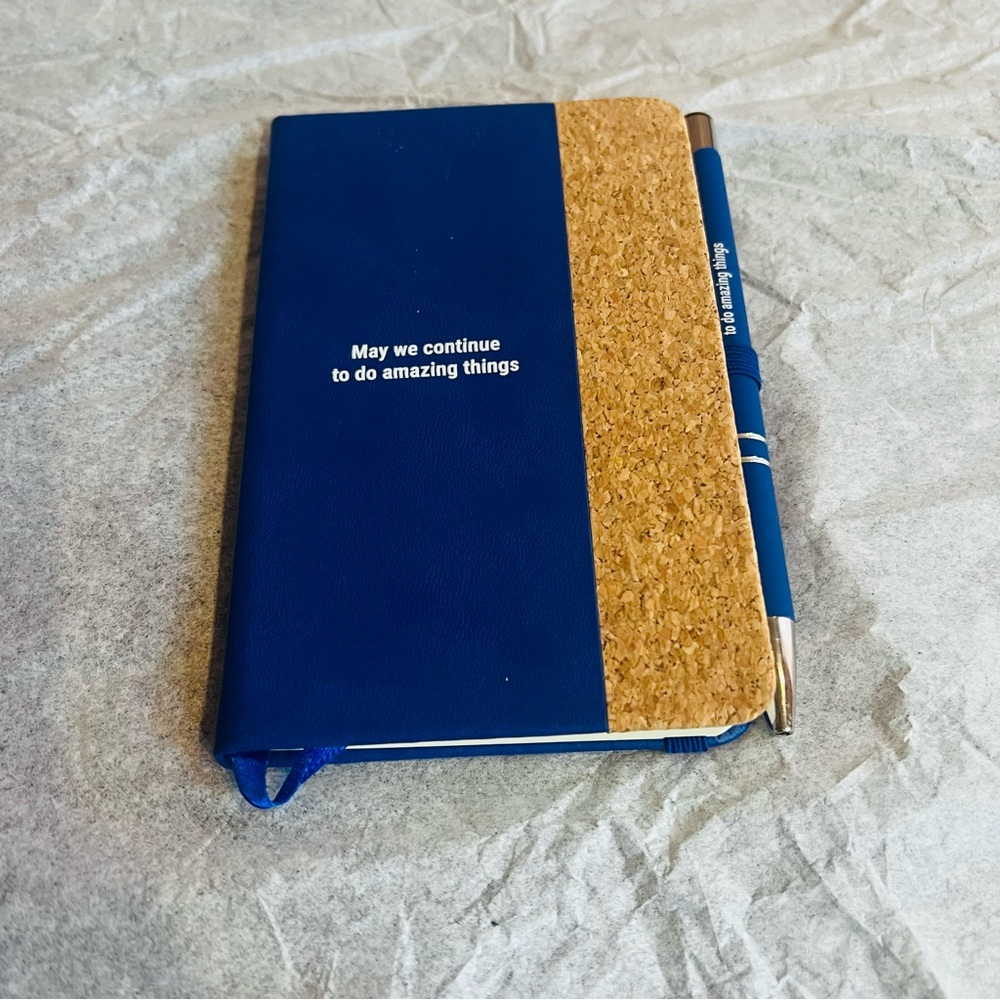 Pen and Blue Diary/Journal Gift Set with Inspiration Quote New